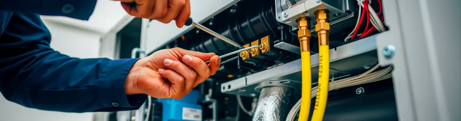 Electrician wiring equipment on a job across the Stirling area